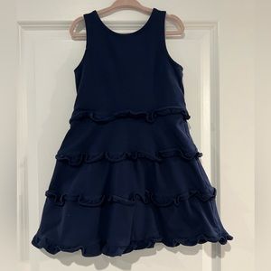 Polo Ralph Lauren Navy Blue Ruffle Tank Dress Girls Size 5